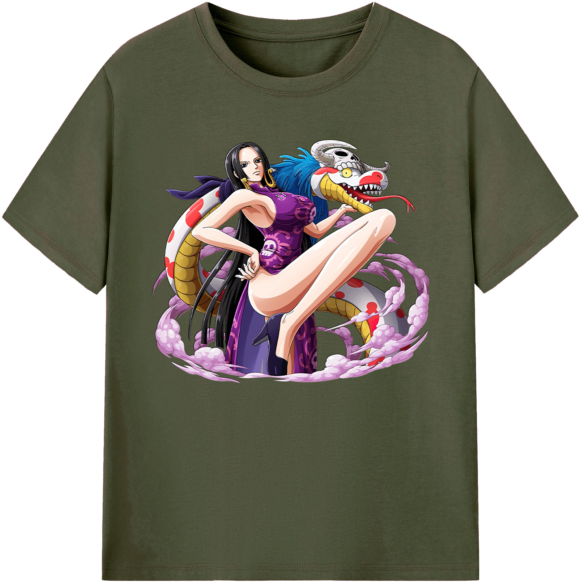 ワンピース ボア・ハンコック ONE PIECE Boa·Hancock 綿100％ メンズ半袖Tシャツ｜肌触りやわらか＆通気性